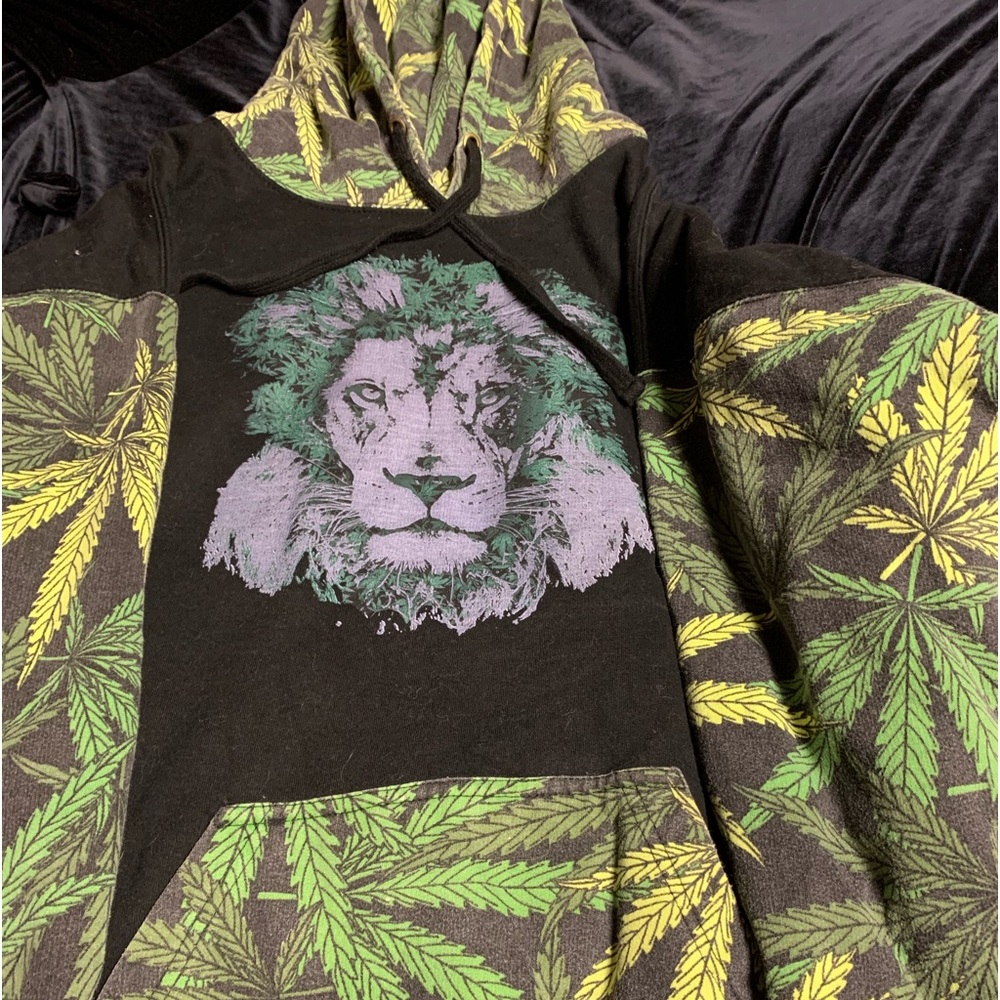 Vintage lion and flower hoodie